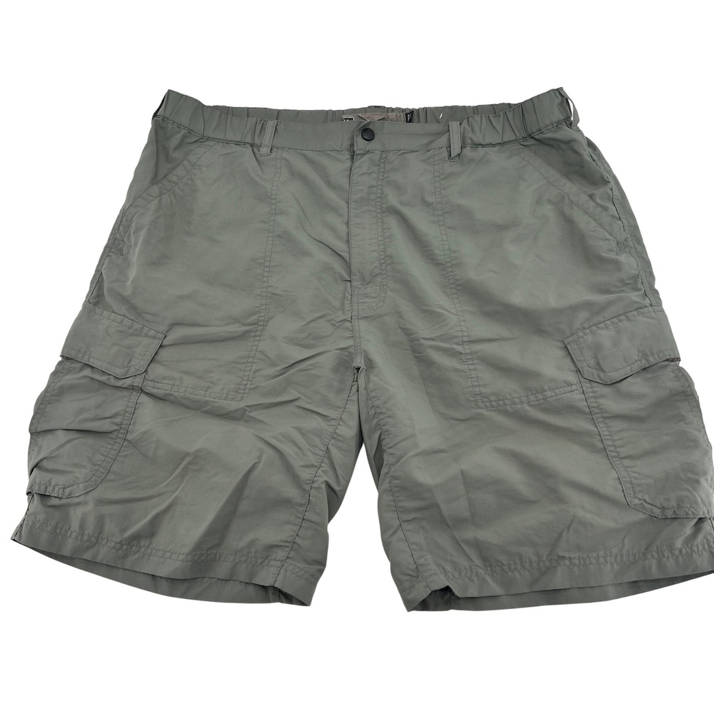 REI Sahara Mens‎ XL Sage Green Nylon Cargo Hiking Shorts UPF 50+ Outdoor 0215